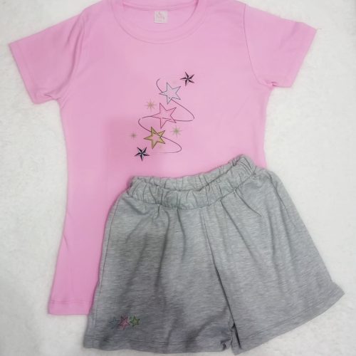 Pijama Estrella Rosa plomo | Tutty Store