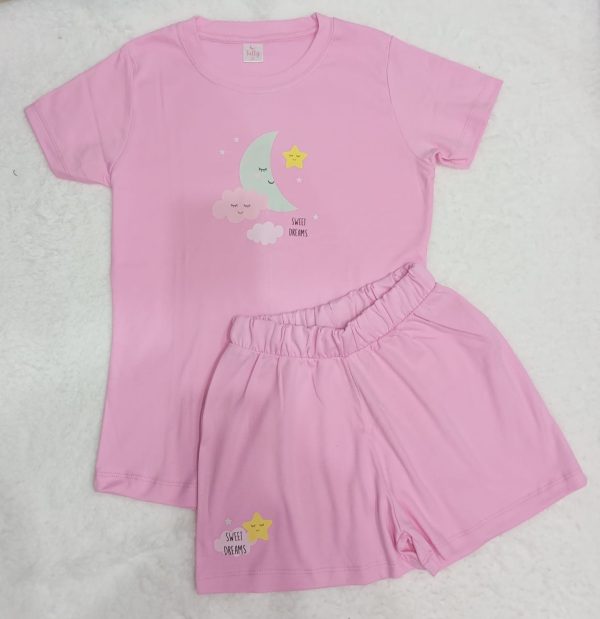 Pijama Luna rosado entero | Tutty Store