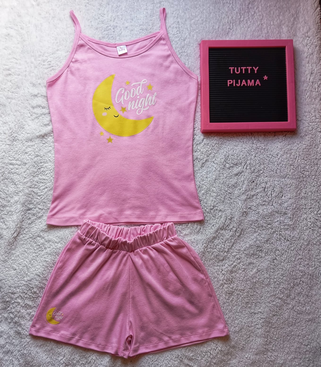Pijama bividi good night rosado | Tutty Store