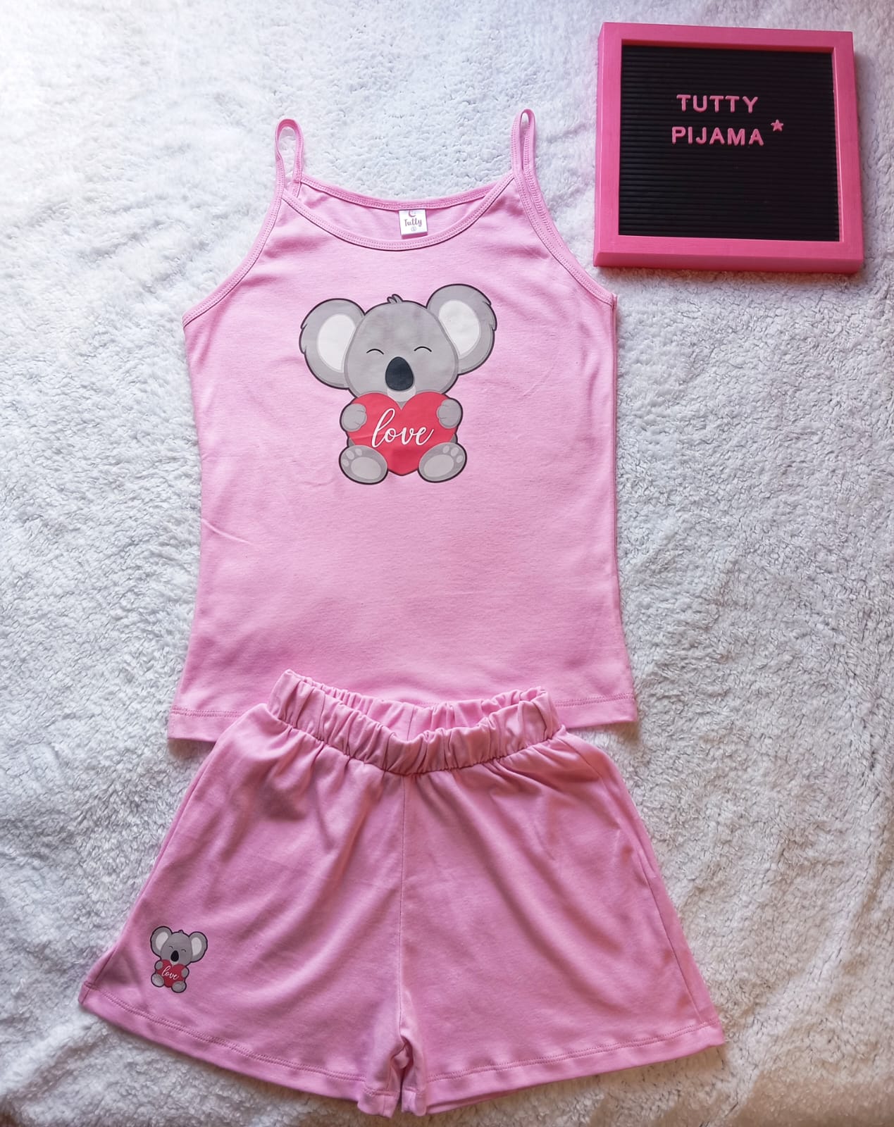 Pijama bividi osito rosado | Tutty Store