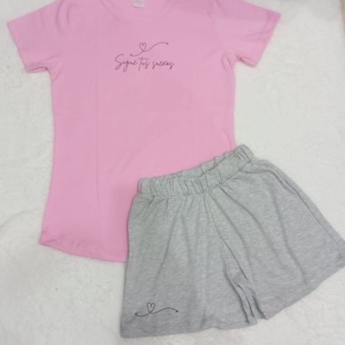 Pijama sigue tus sueños rosa y plomo | Tutty Store