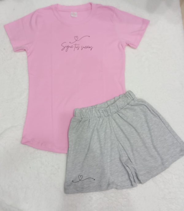 Pijama sigue tus sueños rosa y plomo | Tutty Store