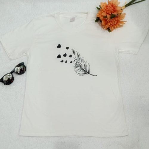 Pluma corazon blanco | Tutty Store