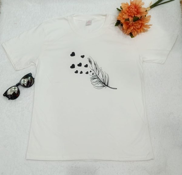 Pluma corazon blanco | Tutty Store
